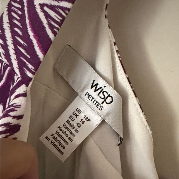 NWT wisp petites blue and Purple Patterned Dress size: 12P - Picture 2 of 9